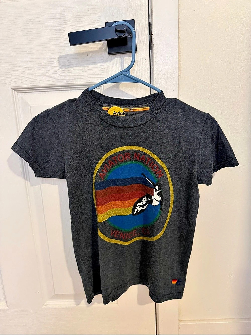 Aviator Nation Kid's Aviator Nation Venice Tee Venice Tee Gray size10 45